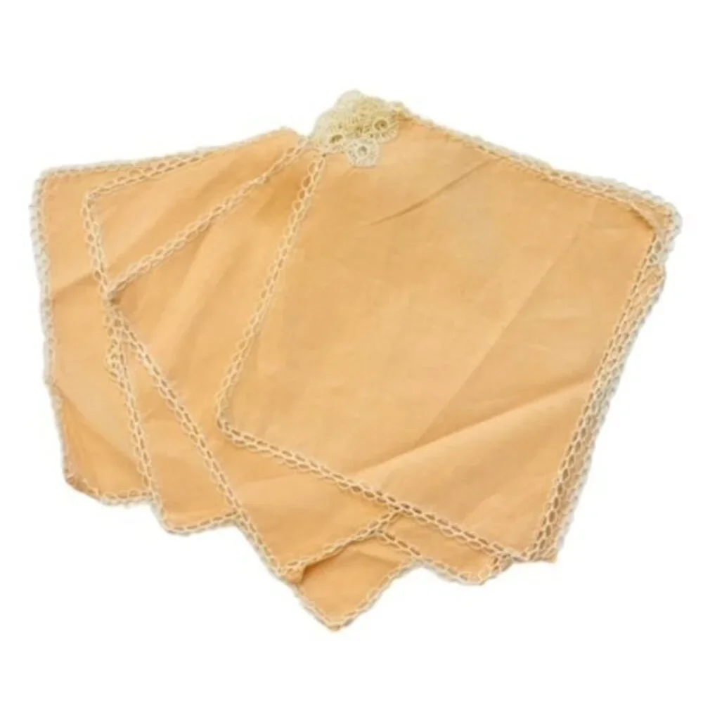 Crochet Lace Napkin Set 8 Pieces Soft Peach Vintage Cottagecore FARMHOUSE Boho